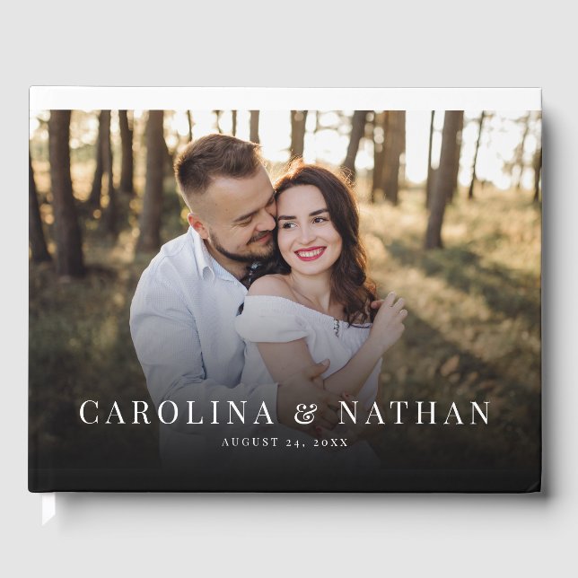 Libro De Visitas Boda de fotografías completas simple y elegante (Anverso)