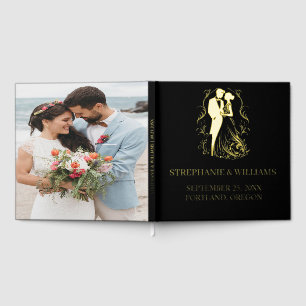 Libro De Visitas Boda de fotografías de hojas de Relieve metalizado