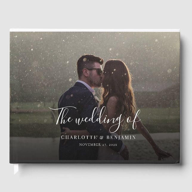 Libro De Visitas Boda de fotografías manuscritas de escritura moder (Anverso)