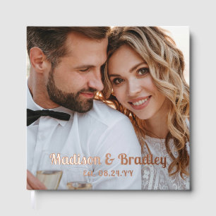 Libro De Visitas Boda de fotos de Relieve metalizado real nombres p