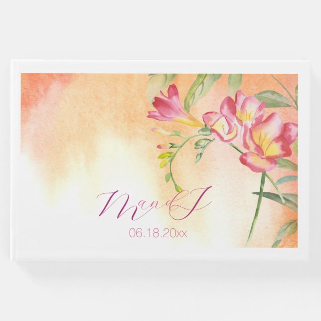 Libro De Visitas Boda de Freesia Tropical (Anverso)