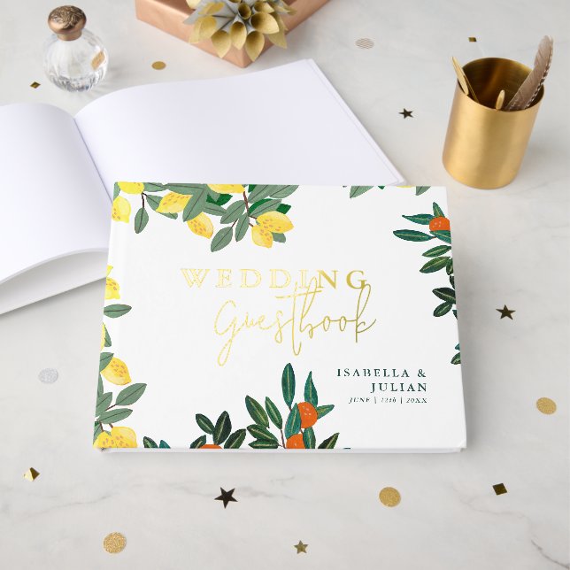 Libro De Visitas Boda de Frutas de Verano Italia (Anverso Abierto)