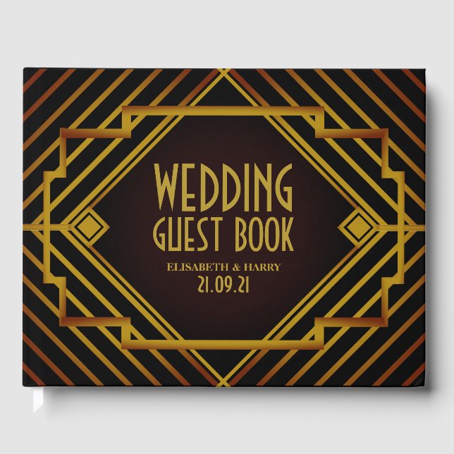 Libro De Visitas Boda de Gatsby Gold 2020 (Anverso)