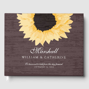 Libro De Visitas Boda de girasol amarillo ruso
