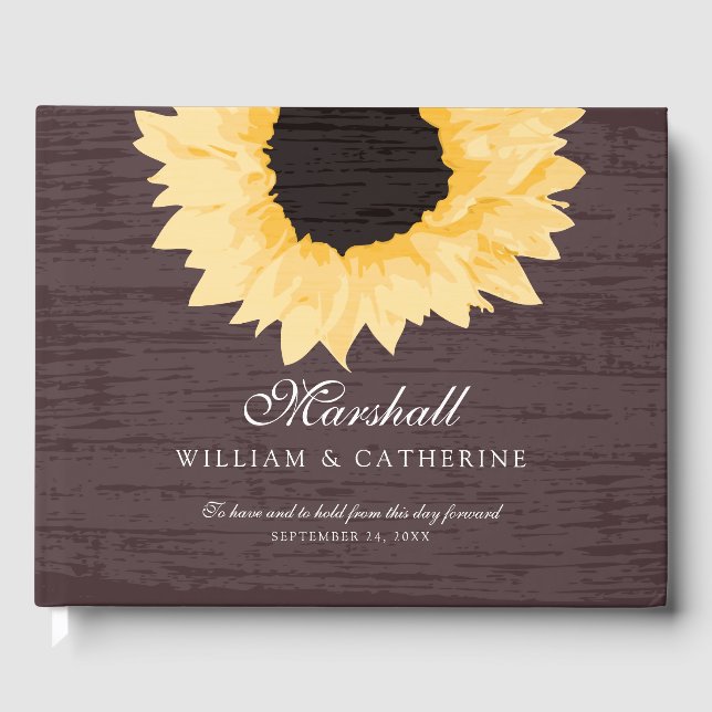 Libro De Visitas Boda de girasol amarillo ruso (Anverso)