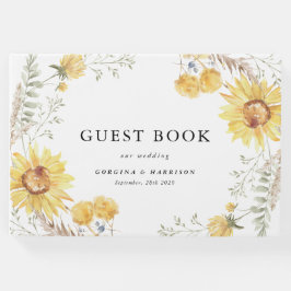 Libro De Visitas Boda de girasol de verano tardío