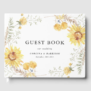 Libro De Visitas Boda de girasol de verano tardío