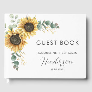 Libro De Visitas Boda de girasol floral