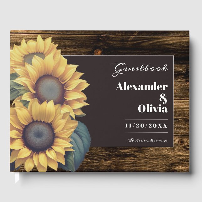 Libro De Visitas Boda de girasol ruso (Anverso)