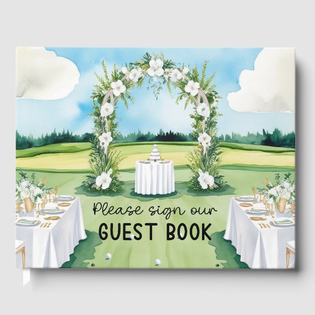 Libro De Visitas Boda de golf en el campo (Anverso)