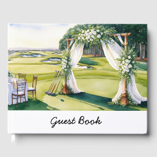 Libro De Visitas Boda de golf temática para Golfer sobre poner verd