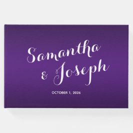 Libro De Visitas Boda de gradiente púrpura real