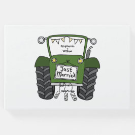 Libro De Visitas Boda de granja de campo de Green Tractor personali