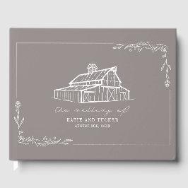 Libro De Visitas Boda de Granja Rústica Amethyst Gray Farm