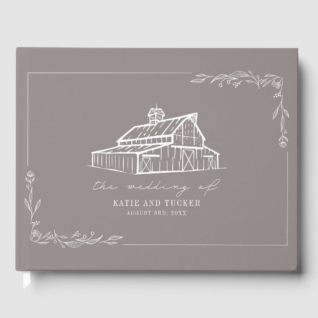Libro De Visitas Boda de Granja Rústica Amethyst Gray Farm (Anverso)
