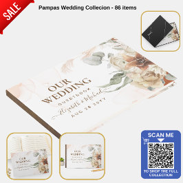 Libro De Visitas Boda de Grass de Terracotta Pampas