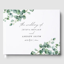 Libro De Visitas Boda de guión de Greenery Eucalyptus