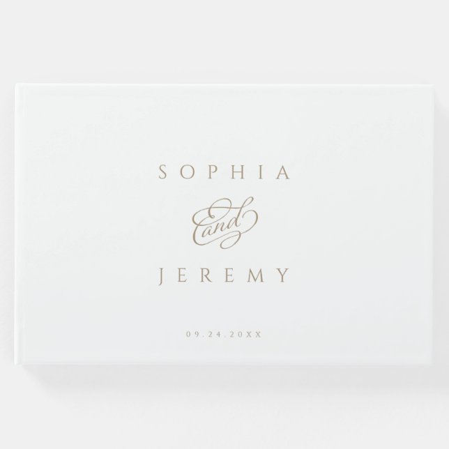 Libro De Visitas Boda de guión elegante (Anverso)