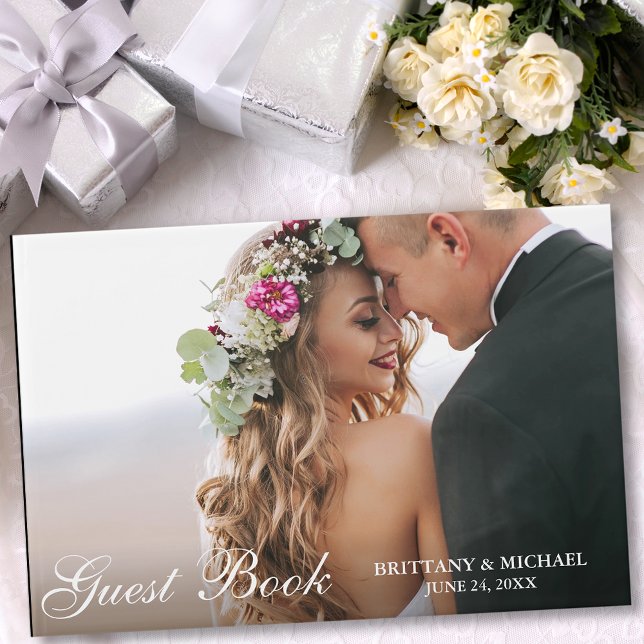 Libro De Visitas Boda de guión elegante (Customize to change text size or text style.)