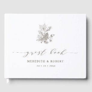 Libro De Visitas Boda de guiones de caída simple y pinecone