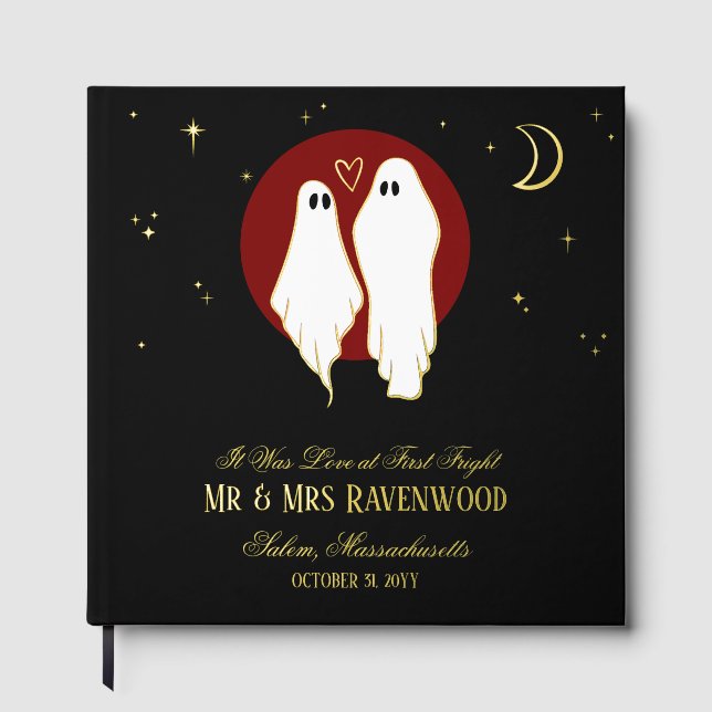 Libro De Visitas Boda de Halloween de Unión de Almas Rojas (Anverso)