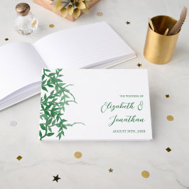 Libro De Visitas Boda de hojas botánicas rusas