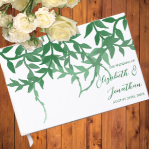 Libro De Visitas Boda de Hojas Botánicas Rústicas