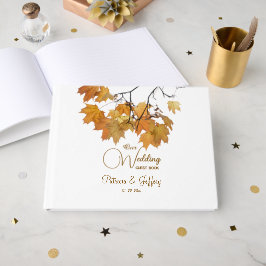 Libro De Visitas Boda de hojas de otoño artísticas