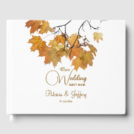 Libro De Visitas Boda de hojas de otoño artísticas