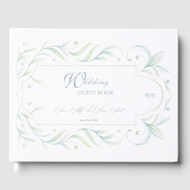 Libro De Visitas Boda de hojas verdes (Anverso)