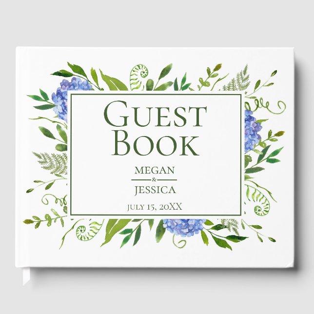 Libro De Visitas Boda de Hortensias Azules (Anverso)