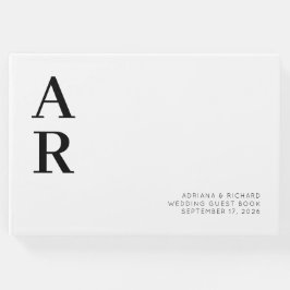 Libro De Visitas Boda de Iniciales Negrita Minimalista