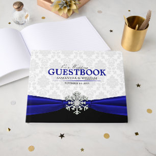 Libro De Visitas Boda de invierno Royal Blue Ribbon