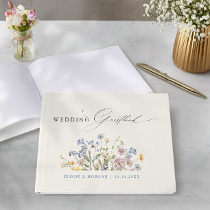 Libro De Visitas Boda de jardín de flores silvestres de primavera c