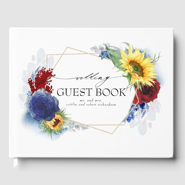Libro De Visitas Boda de la caída del girasol amarillo (Anverso)