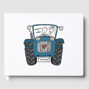 Libro De Visitas Boda de la granja de campo de Blue Tractor persona