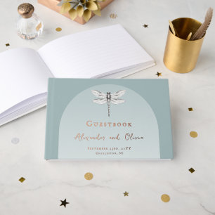 Libro De Visitas Boda de la libélula verde azulada