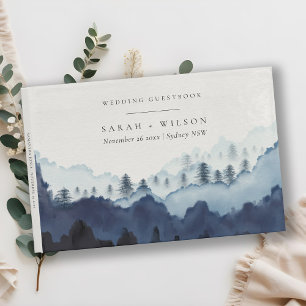Libro De Visitas Boda de la Marina Azul Rusa Pine Woods