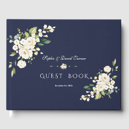 Libro De Visitas Boda de la Marina Blanca de Flores Románticas