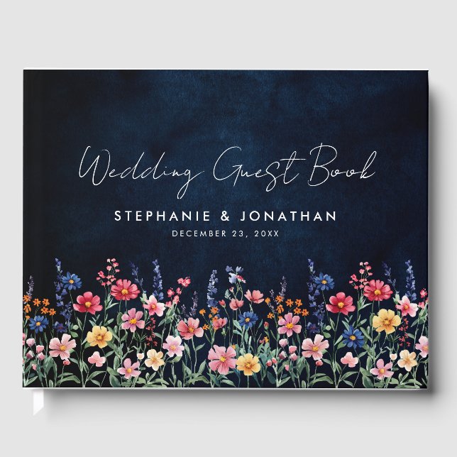 Libro De Visitas Boda de la Marina Floral Boho, un país rústico de  (Anverso)