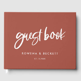 Libro De Visitas Boda de ladrillo quemado moderno y elegante