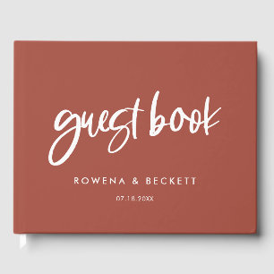 Libro De Visitas Boda de ladrillo quemado moderno y elegante