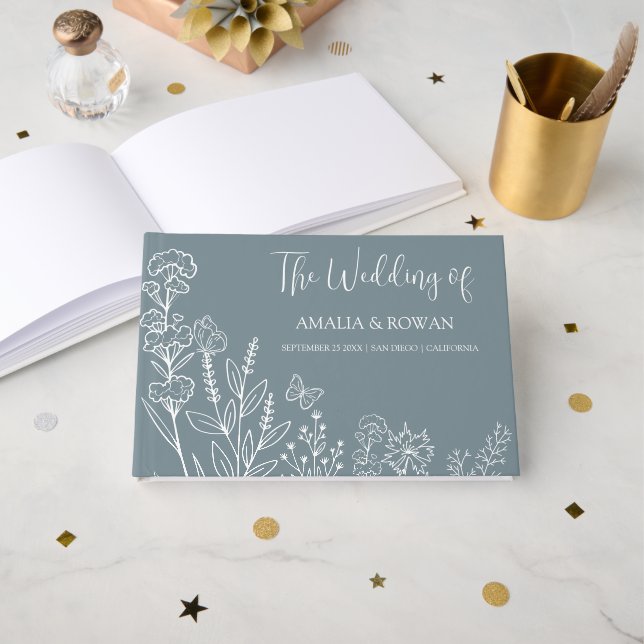 Libro De Visitas Boda de las flores de la pradera (Anverso Abierto)