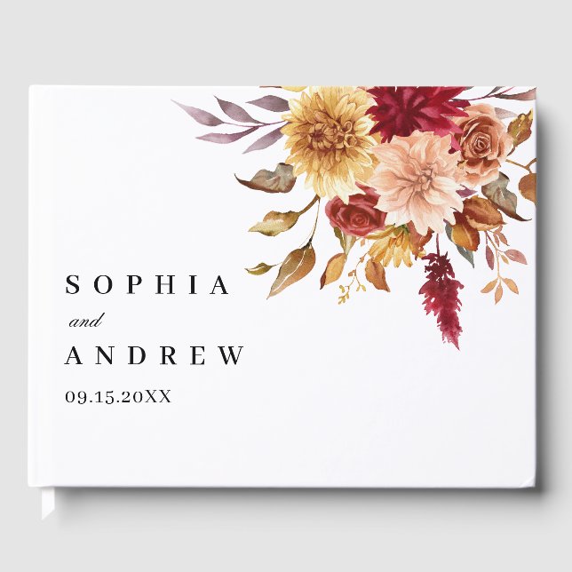 Libro De Visitas Boda de las flores de otoño (Anverso)