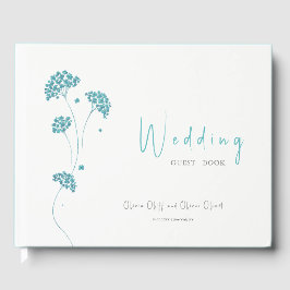 Libro De Visitas Boda de las flores turquesas