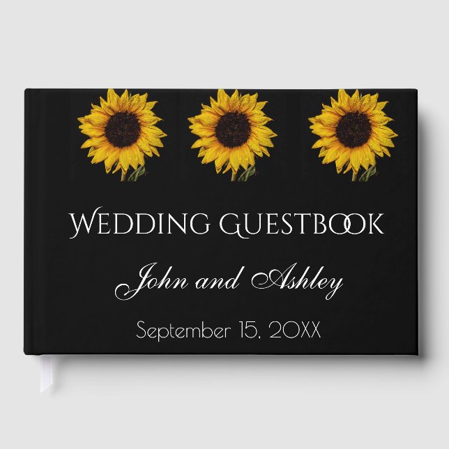 Libro De Visitas Boda de las gotas de agua de girasol (Anverso)