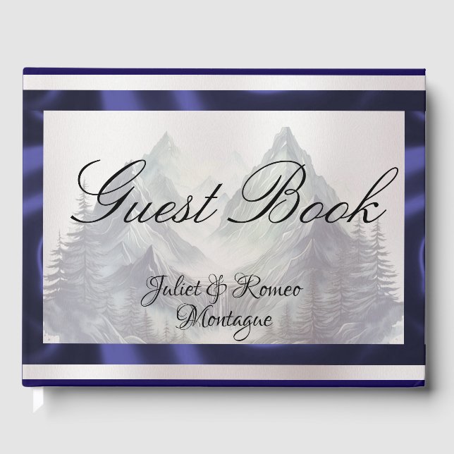 Libro De Visitas Boda de las montañas acuarelas (Anverso)