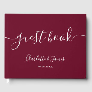 Libro De Visitas Boda de letra de firma de Borgoña