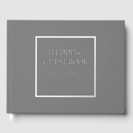 Libro De Visitas Boda de letras estilizadas gris oscuro simple