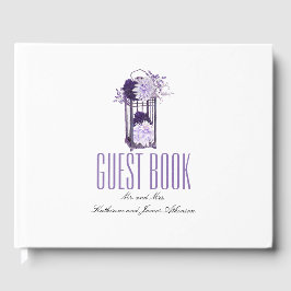 Libro De Visitas Boda de linterna morada floral